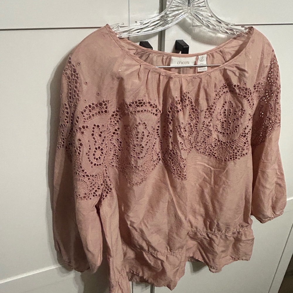 Rose pink Chico’s blouse size 3